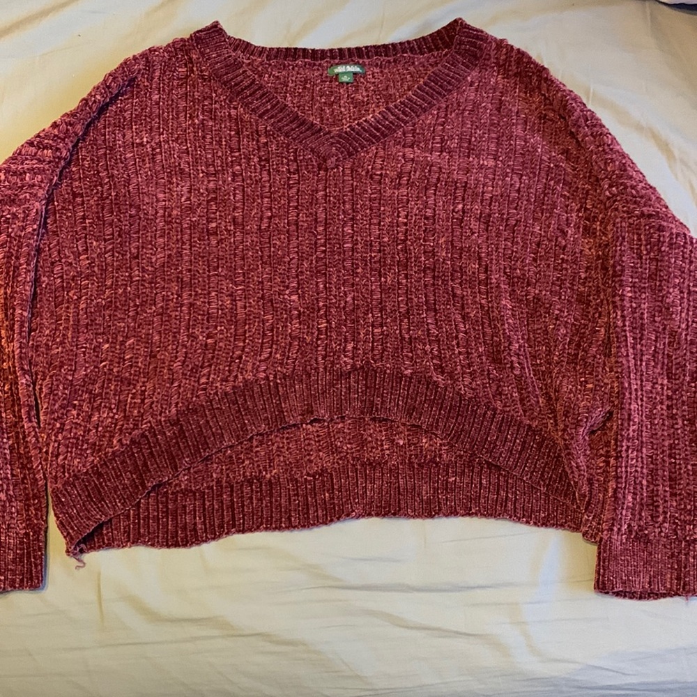 Maroon cropped sweater